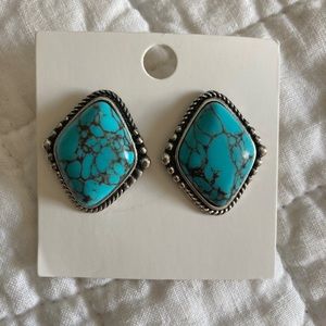 Turquoise and silver earrings